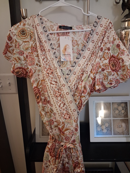 PrettyGarden Dresses & Skirts - PrettyGarden Floral Maxi Dress in Cream and Pink